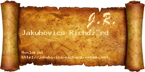 Jakubovics Richárd névjegykártya